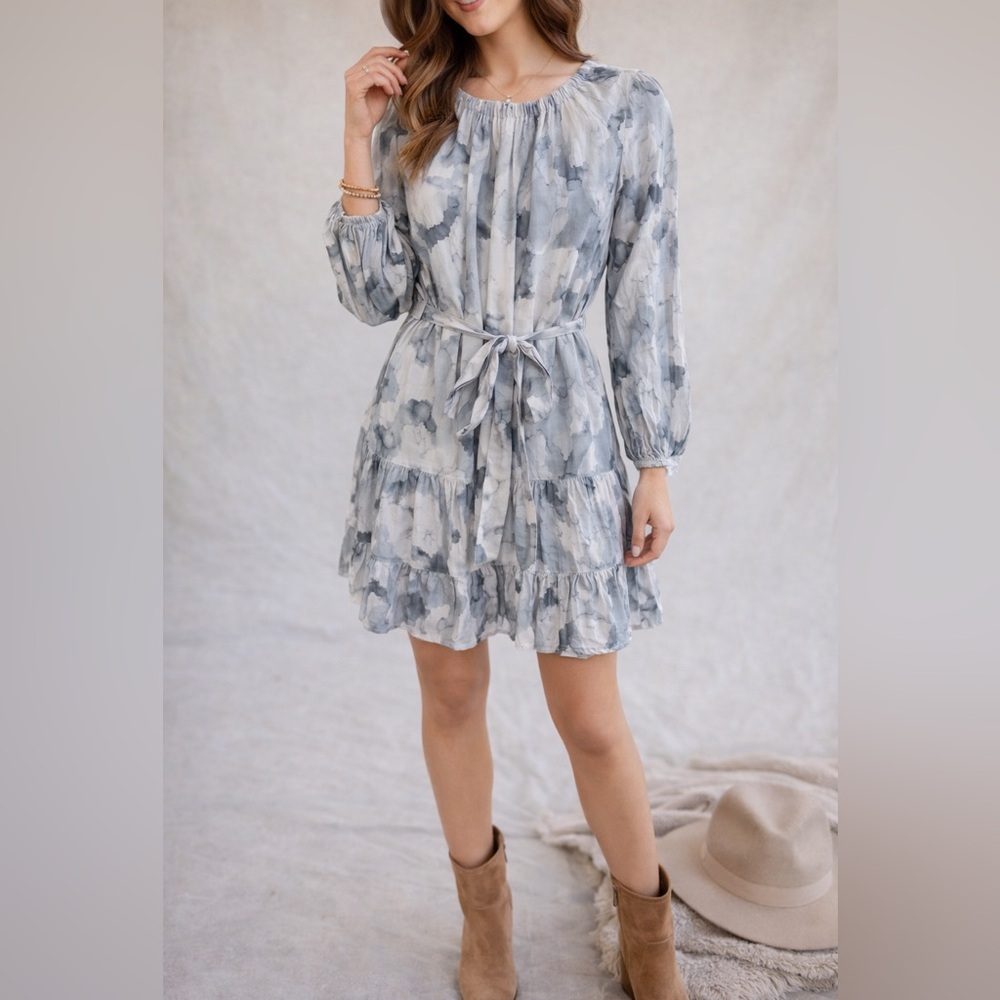 Cloth & Stone Anthropologie Boho Mini Dress Flowy Western Cottage Size XS